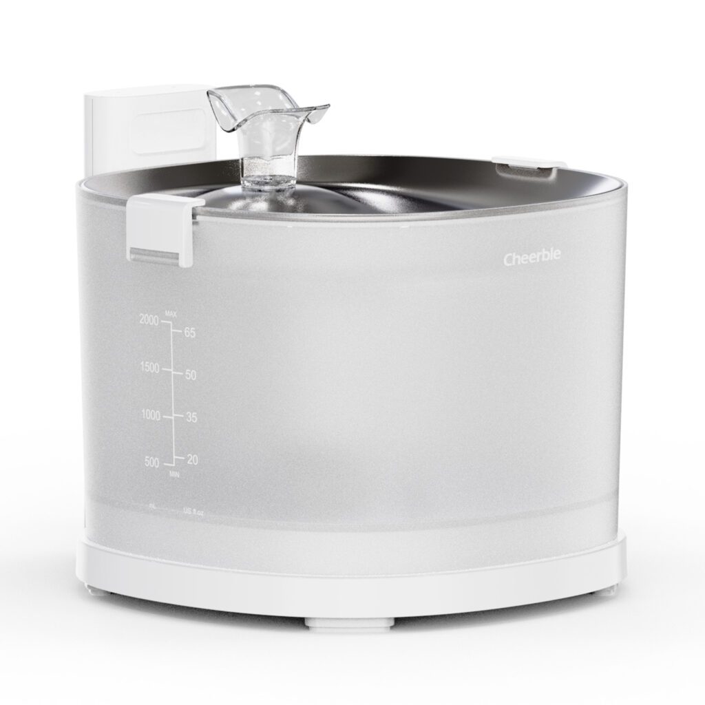 Cheerble wireless cat water fountain display at Tiny Paw Boutique