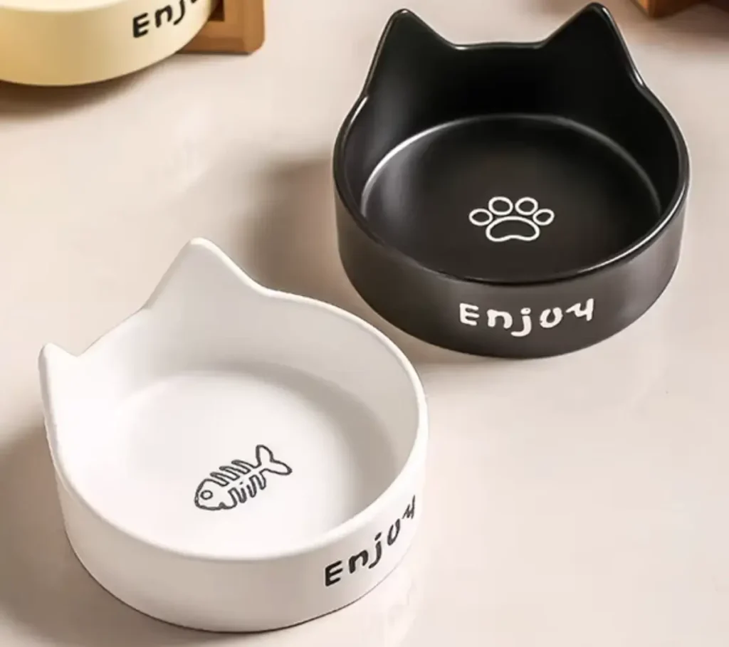 Cat feeding bowl for food and water