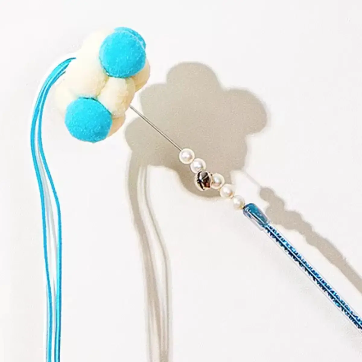 Interactive cat teaser wand toy for play and enrichment